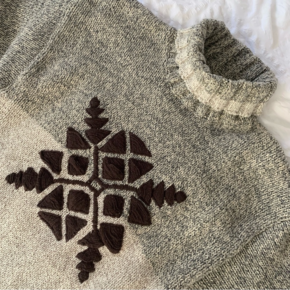 Vintage 90’s Tommy Hilfiger Fair Isle Turtleneck Sweater - Picture 2 of 12